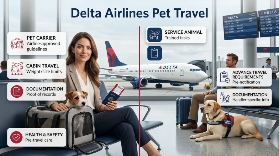 Delta Airlines Pet Travel - New Rules, Service Animal Policy Guide