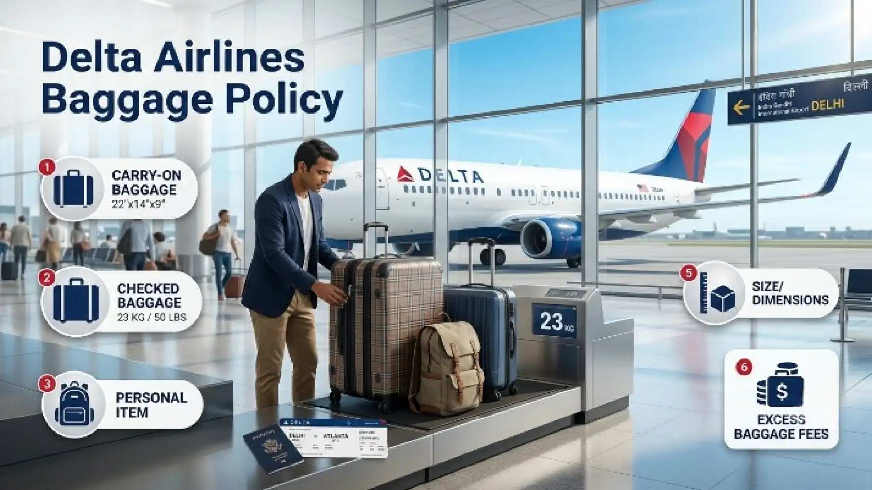 Delta Airlines baggage policy for carry-on and checked bags